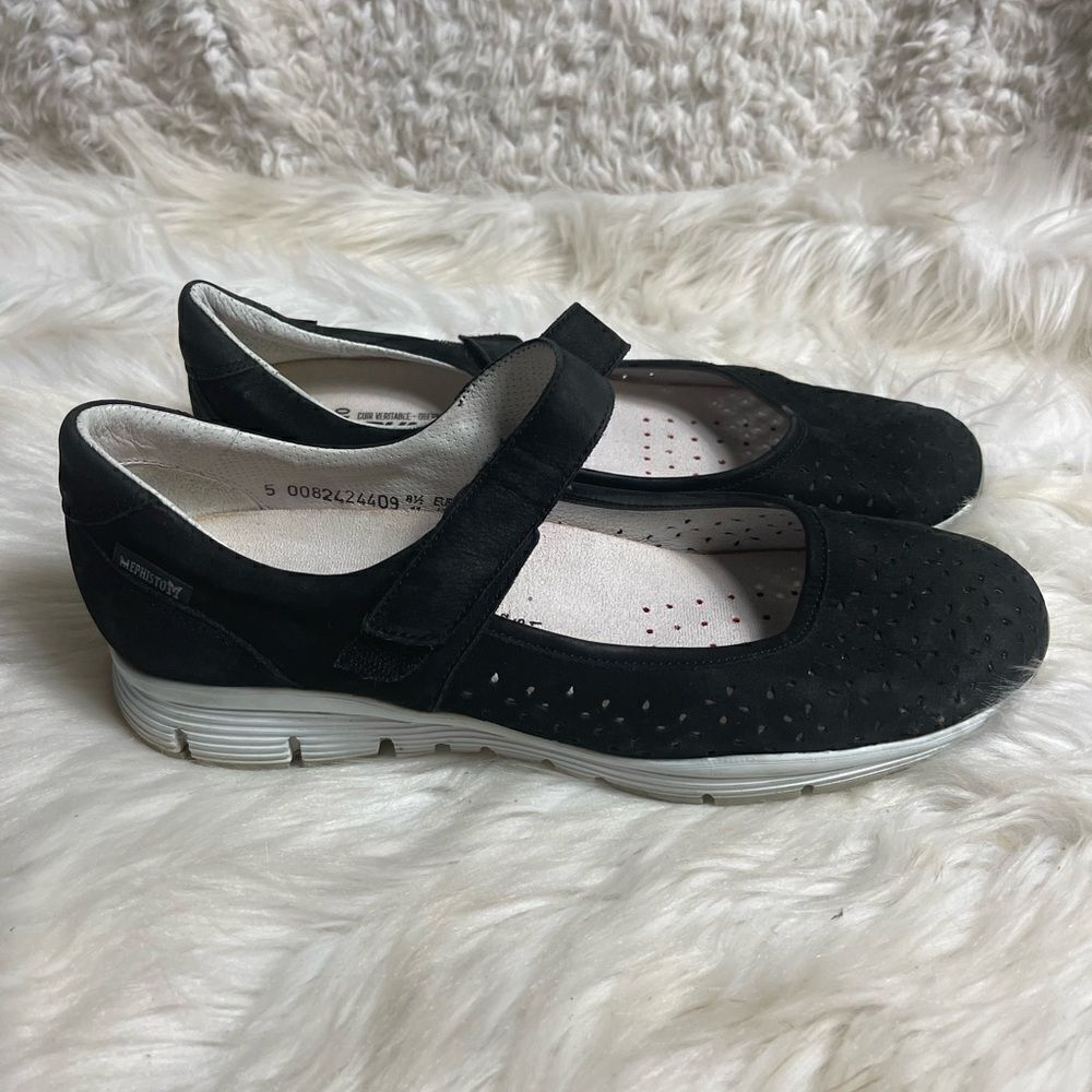 MEPHISTO YELINA PERF BLACK NUBUCK MARY WALKING SHOES RUBBER SOLES SZ11